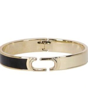 NWT Marc Jacobs Bracelet J Hinge Bangle - Black/Cream/Gold